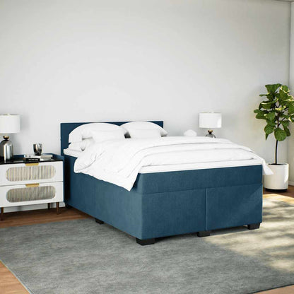 Giroletto a Molle con Materasso Blu 160x200 cm in Velluto