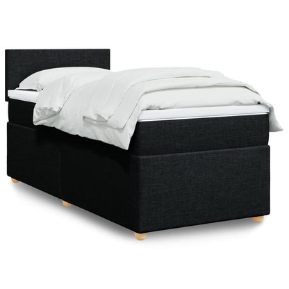 Giroletto a Molle con Materasso Nero 90x190 cm in Tessuto