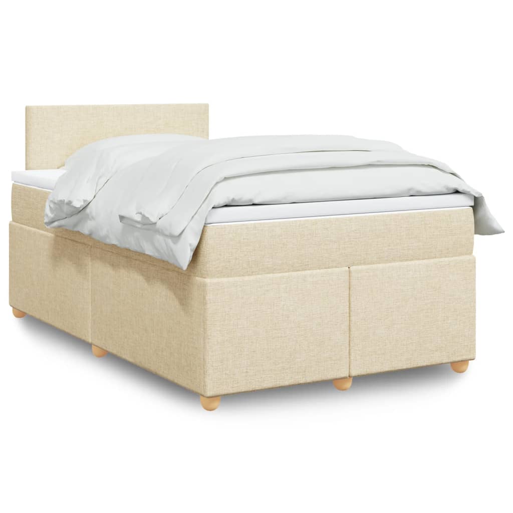 Giroletto a Molle con Materasso Crema 120x200 cm in Tessuto