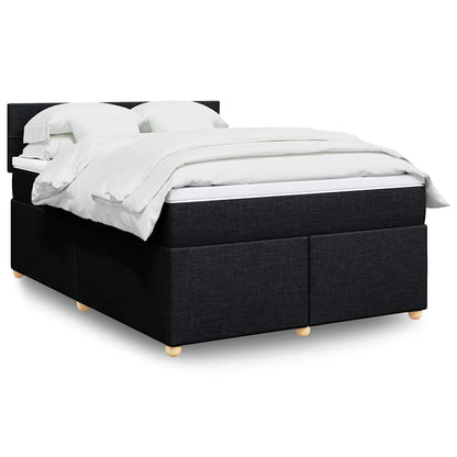Giroletto a Molle con Materasso Nero 140x190 cm in Tessuto