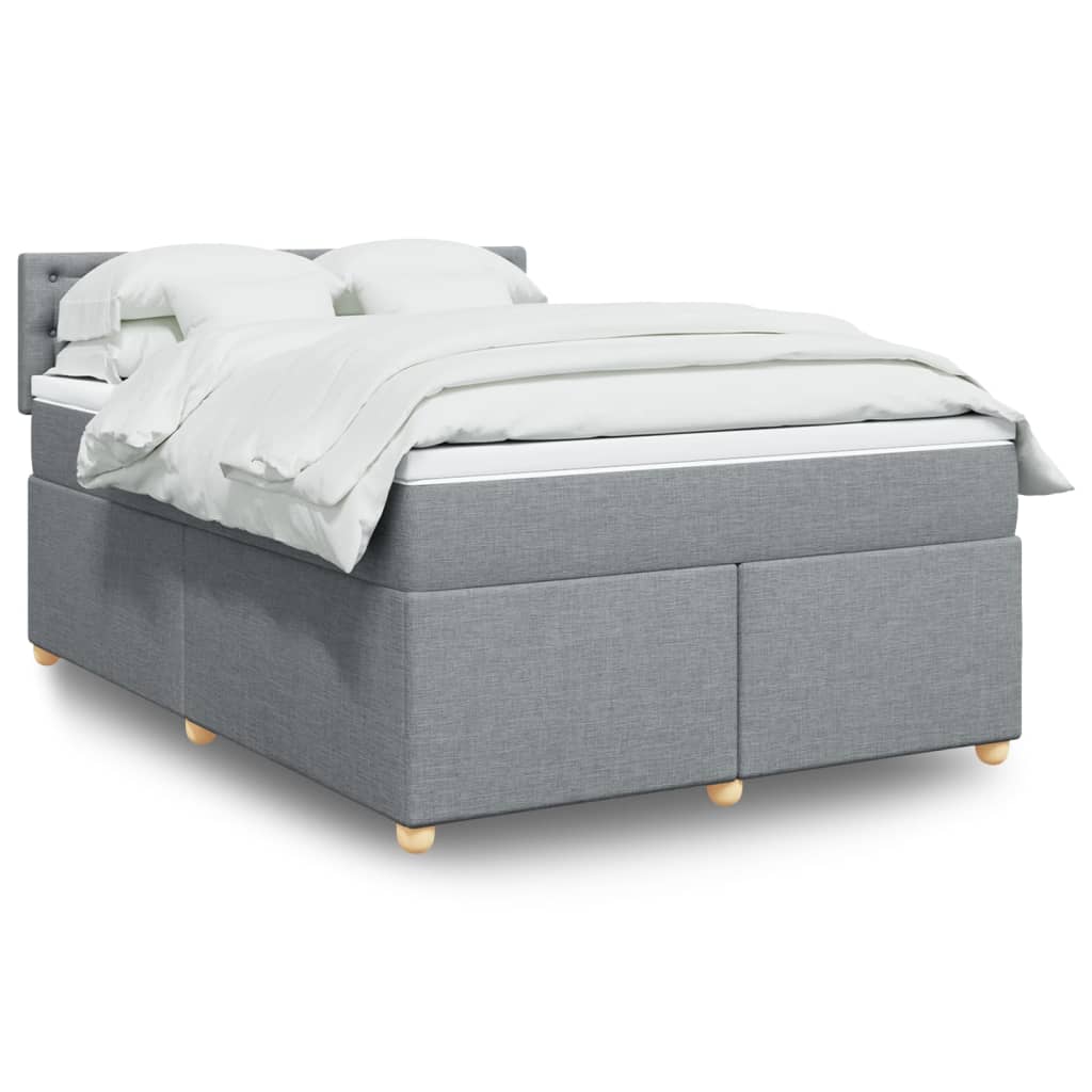 Giroletto a Molle con Materasso Grigio Chiaro 140x190cm Tessuto