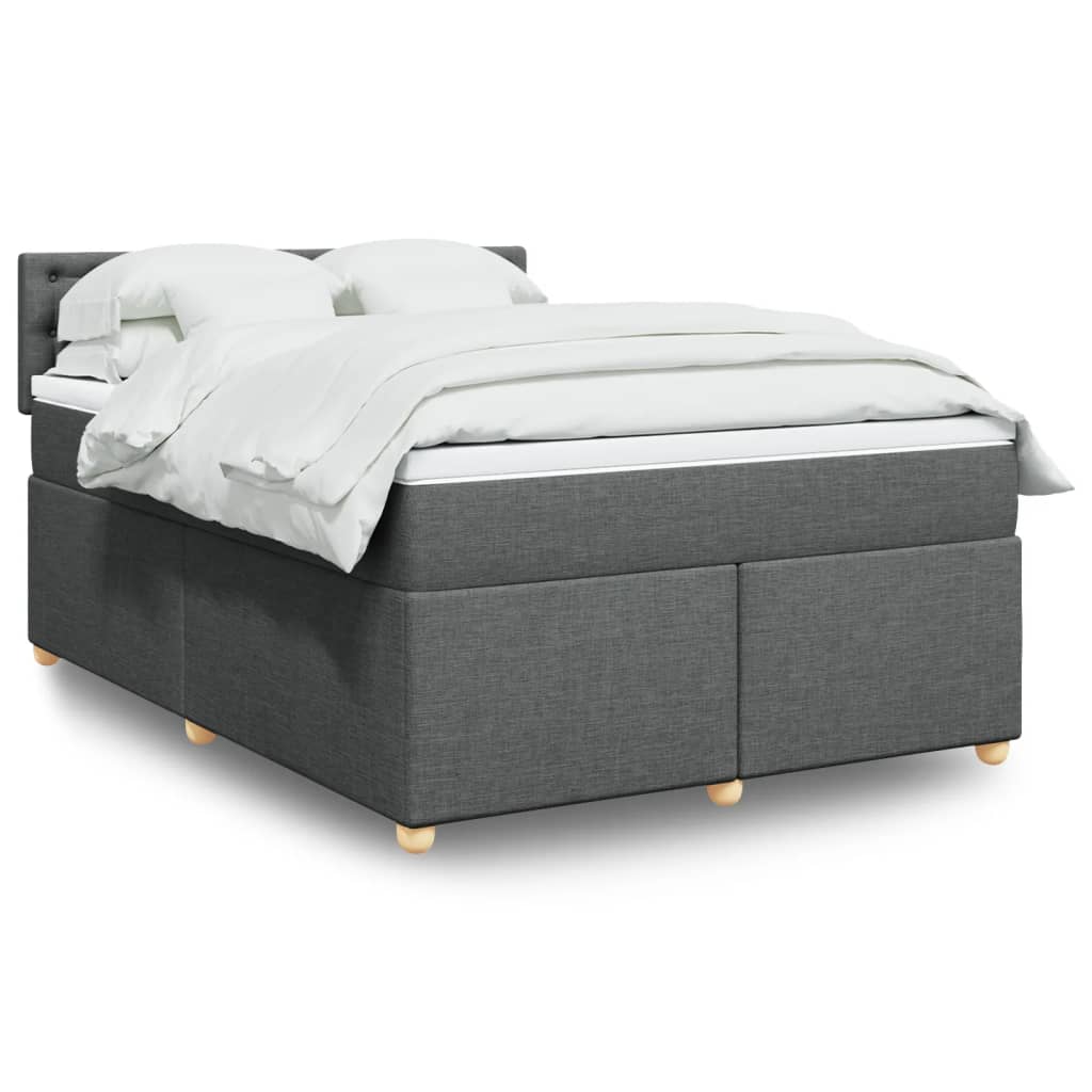 Giroletto a Molle con Materasso Grigio Scuro 140x190 cm Tessuto
