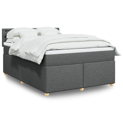 Giroletto a Molle con Materasso Grigio Scuro 140x190 cm Tessuto