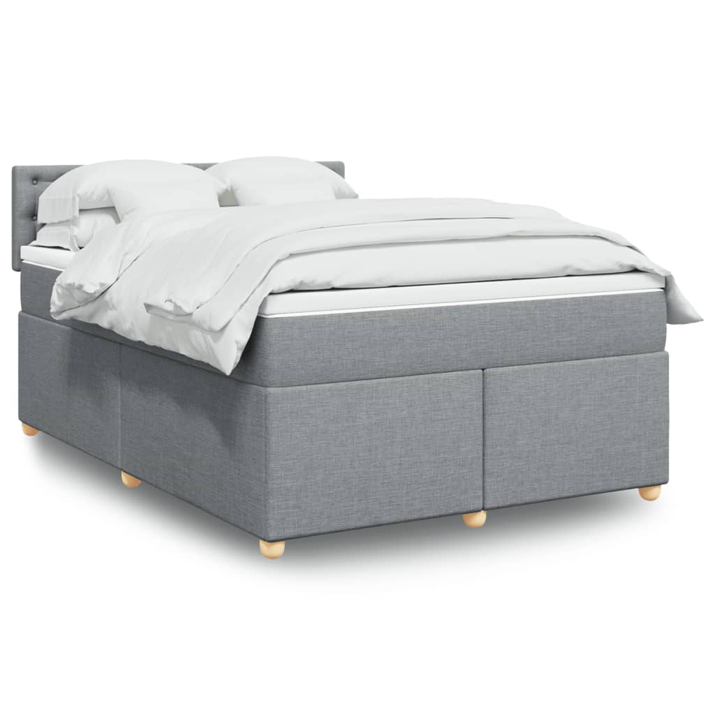 Giroletto a Molle con Materasso Grigio Chiaro 140x200cm Tessuto