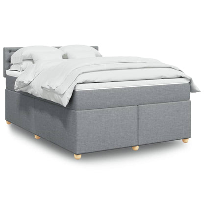 Giroletto a Molle con Materasso Grigio Chiaro 140x200cm Tessuto