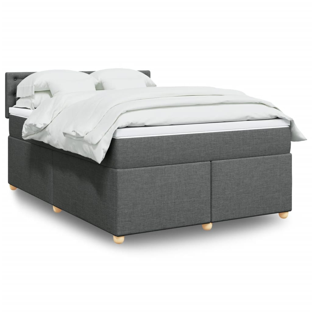 Giroletto a Molle con Materasso Grigio Scuro 140x200cm Tessuto