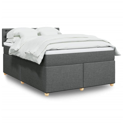 Giroletto a Molle con Materasso Grigio Scuro 140x200cm Tessuto