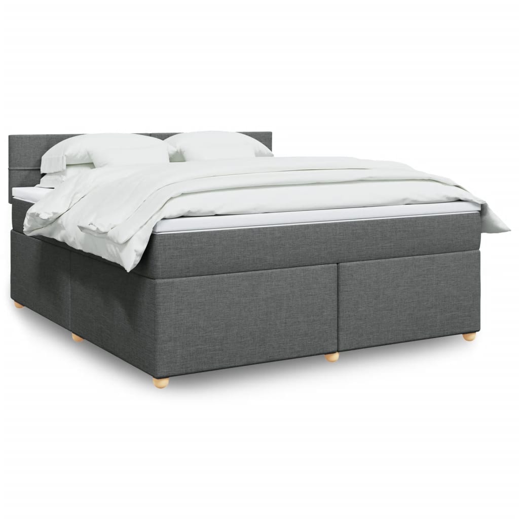 Giroletto a Molle con Materasso Grigio Scuro 180x200 cm Tessuto