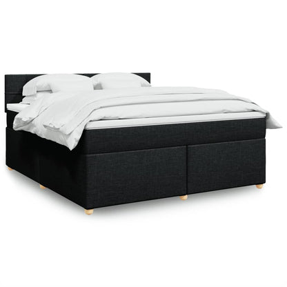 Giroletto a Molle con Materasso Nero 180x200 cm in Tessuto