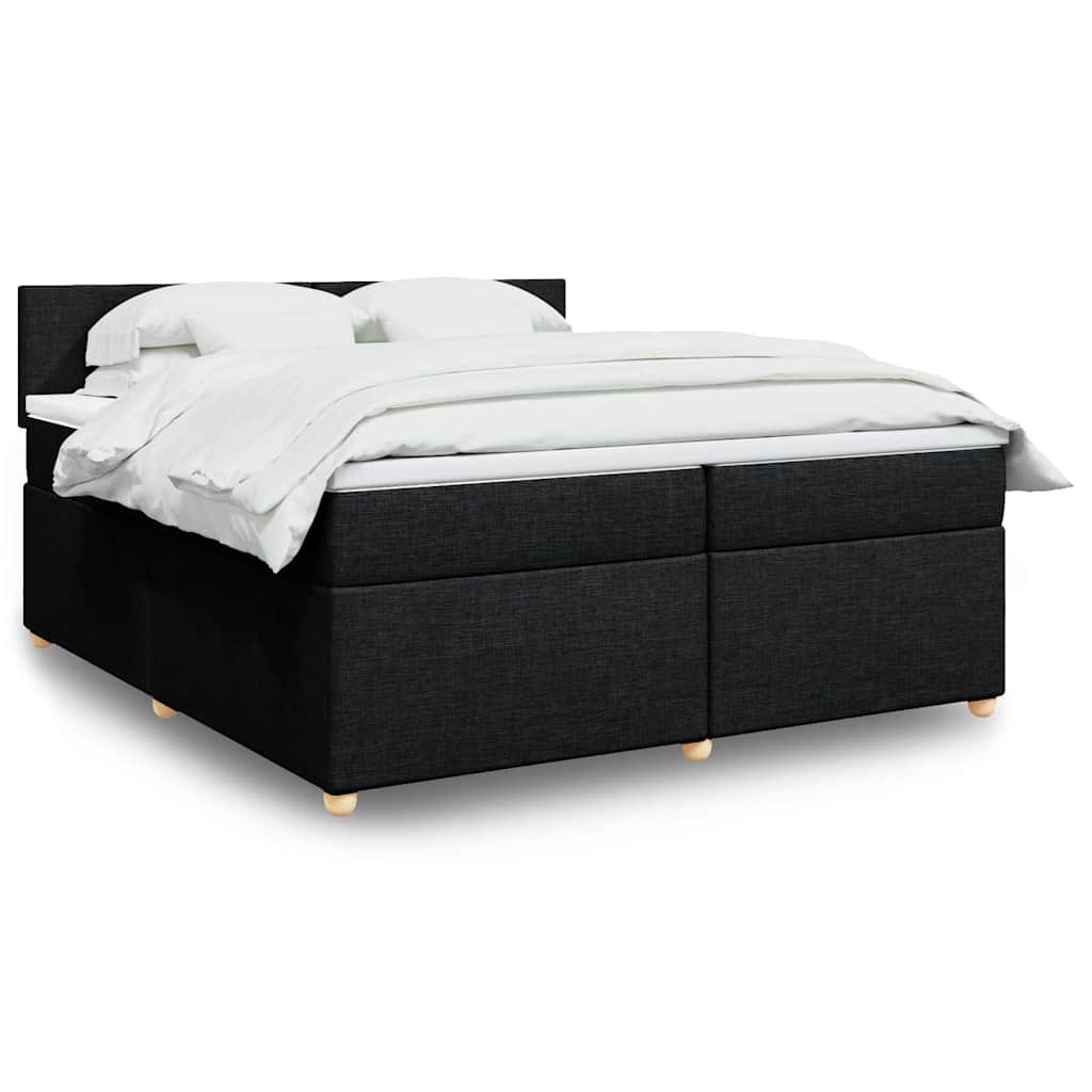 Giroletto a Molle con Materasso Nero 200x200 cm in Tessuto