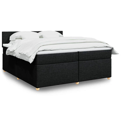 Giroletto a Molle con Materasso Nero 200x200 cm in Tessuto