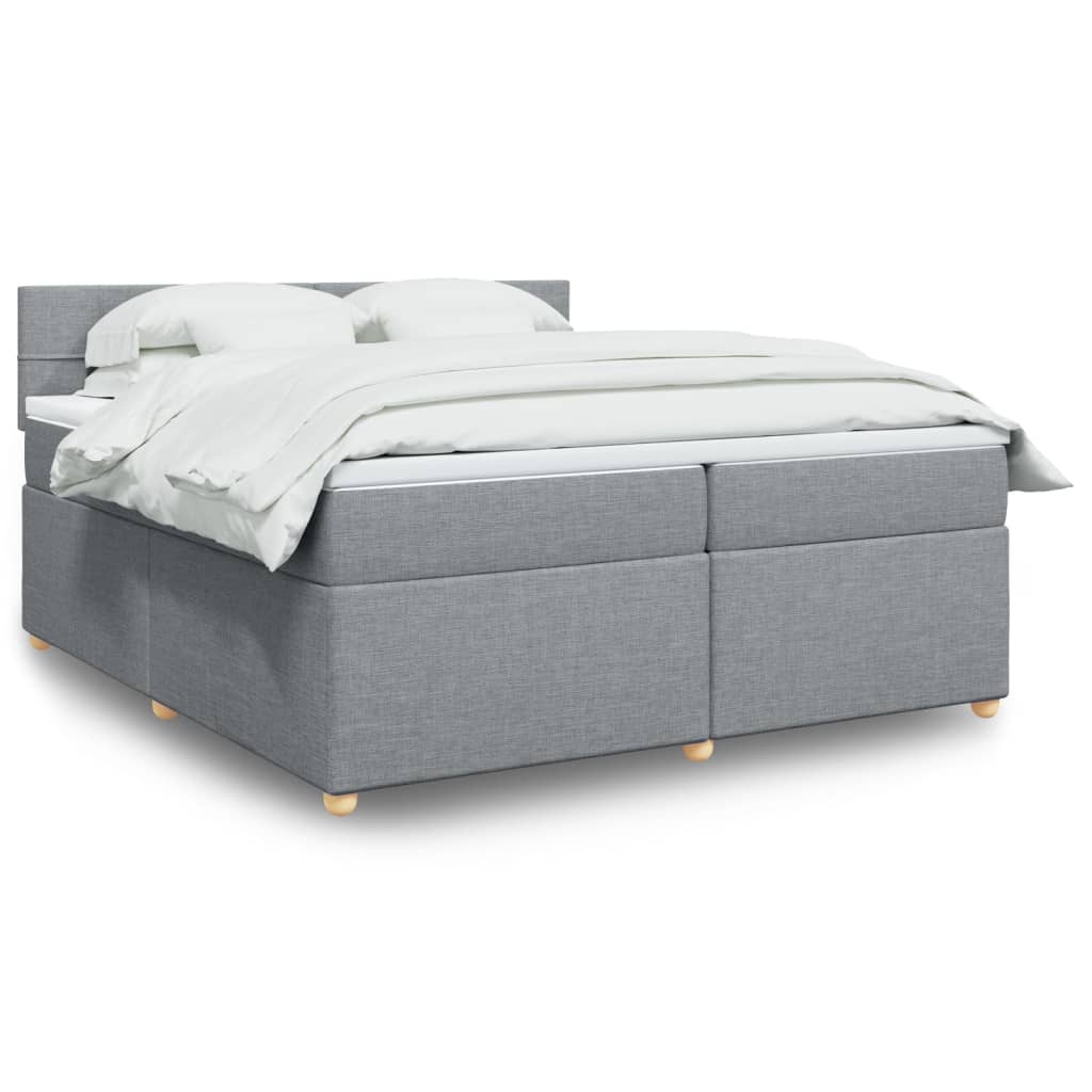 Giroletto a Molle con Materasso Grigio Chiaro 200x200cm Tessuto