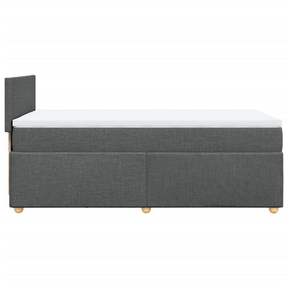 Letto a Molle con Materasso Grigio Scuro Singolo in Tessuto