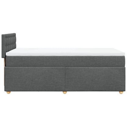 Letto a Molle con Materasso Grigio Scuro Singolo in Tessuto