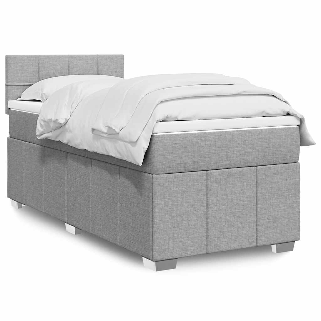 Giroletto a Molle con Materasso Grigio Chiaro 80x200 cm Tessuto