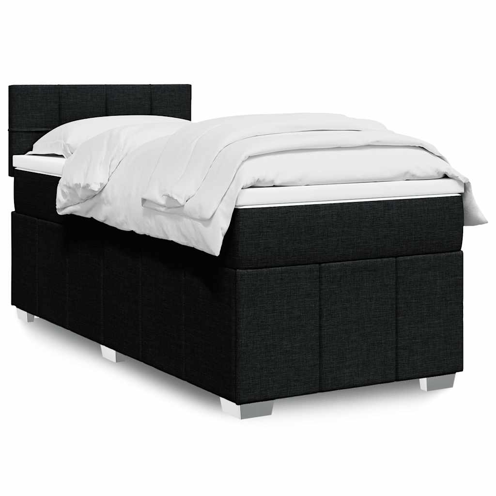 Giroletto a Molle con Materasso Nero 80x200 cm inTessuto