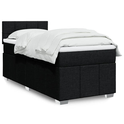 Giroletto a Molle con Materasso Nero 90x190 cm in Tessuto