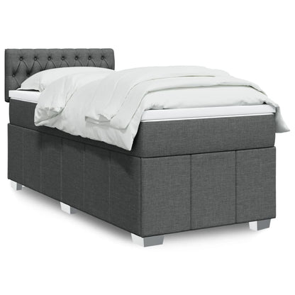 Giroletto a Molle con Materasso Grigio Scuro 90x190 cm Tessuto