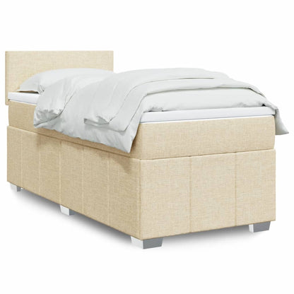 Giroletto a Molle con Materasso Crema 100x200 cm in Tessuto