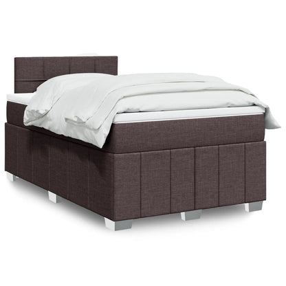 Giroletto a Molle con Materasso Marrone Scuro 120x190cm Tessuto