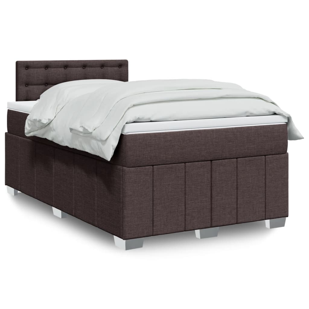 Giroletto a Molle con Materasso Marrone Scuro 120x190cm Tessuto