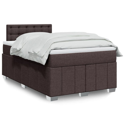 Giroletto a Molle con Materasso Marrone Scuro 120x190cm Tessuto