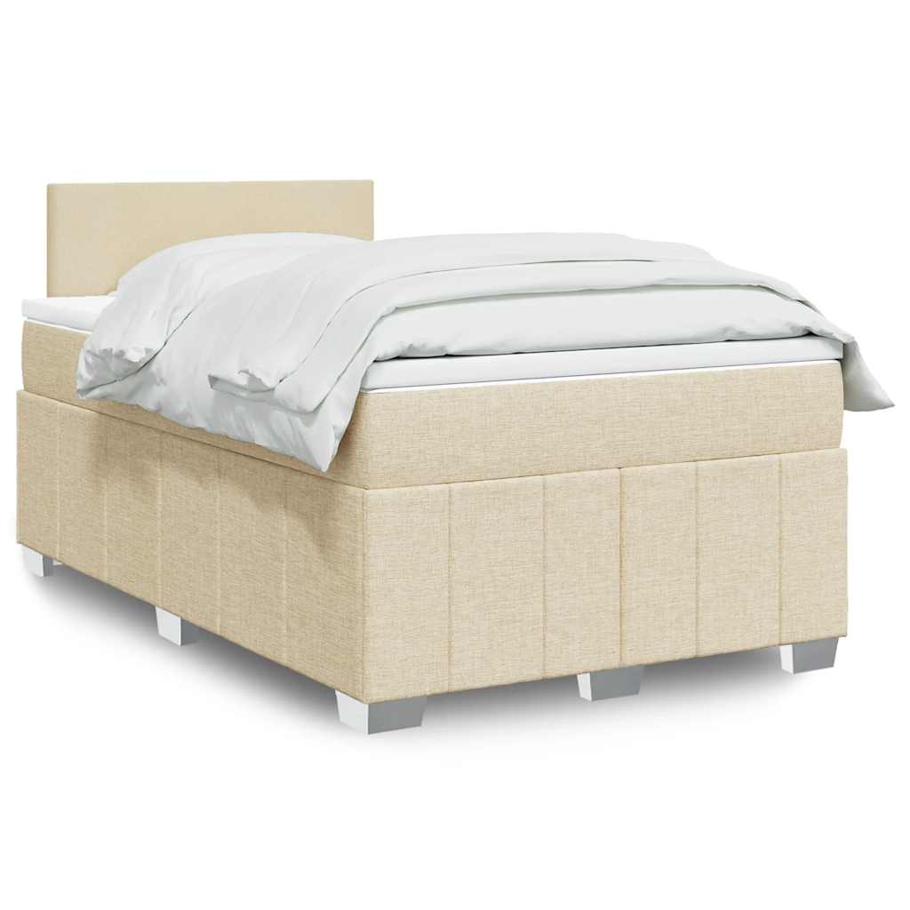 Giroletto a Molle con Materasso Crema 120x200 cm in Tessuto