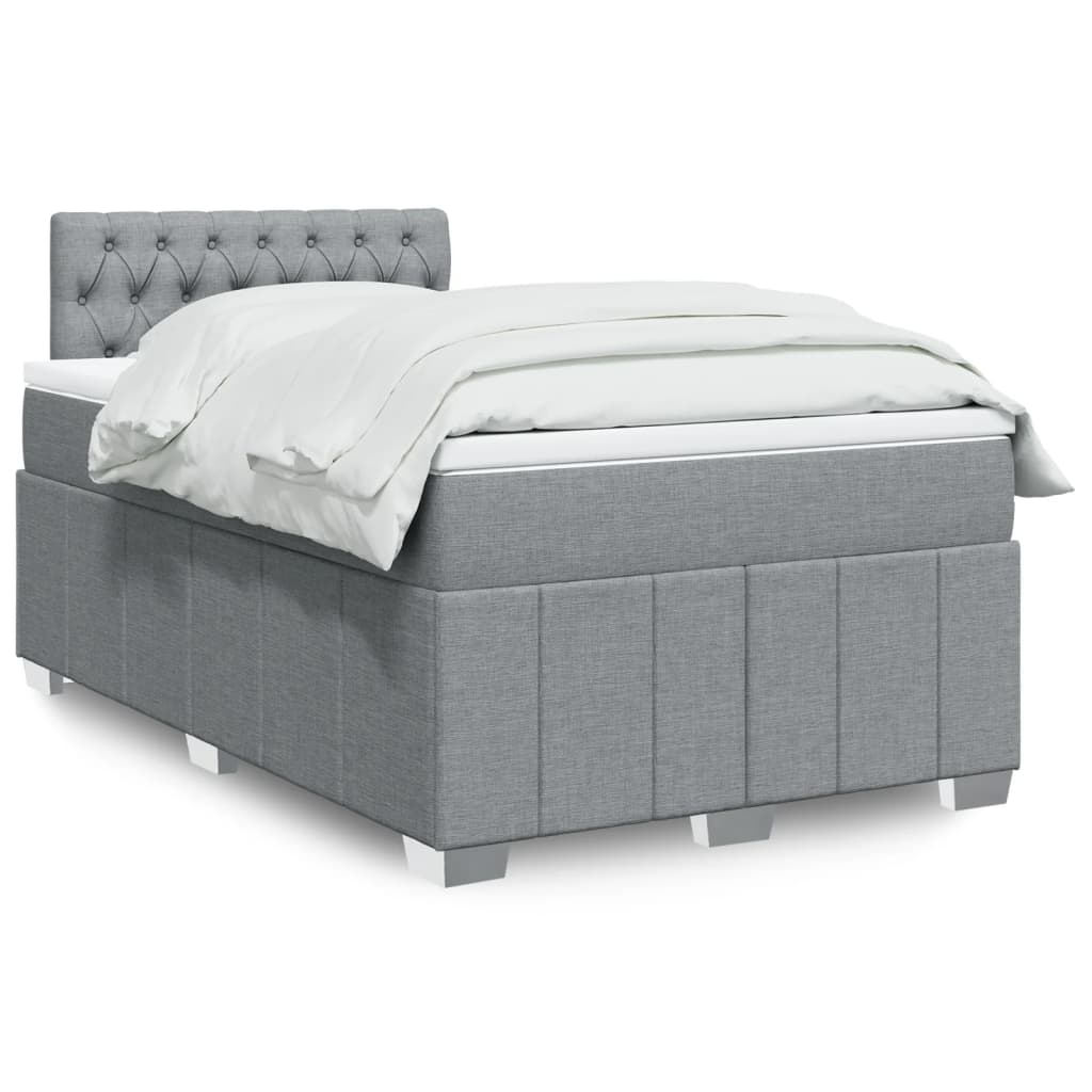 Giroletto a Molle con Materasso Grigio Chiaro 120x200cm Tessuto