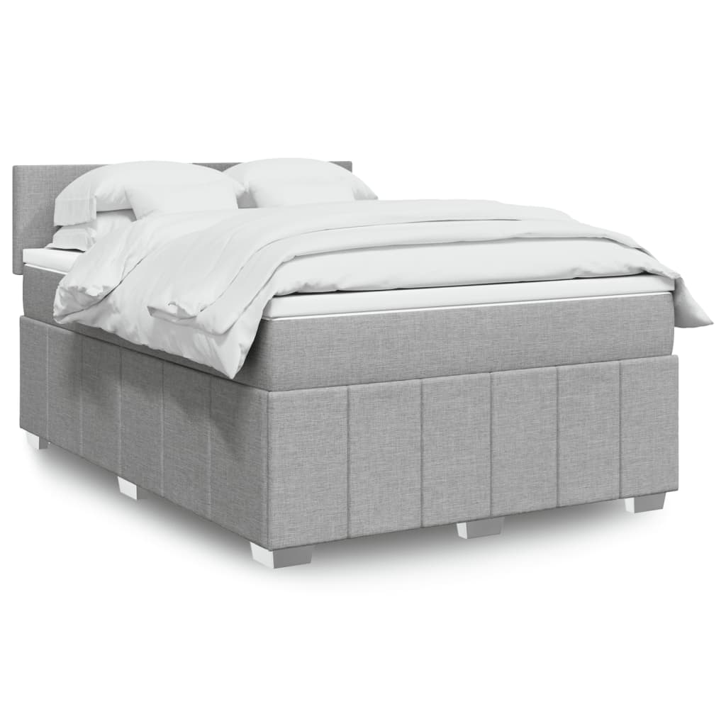 Giroletto a Molle con Materasso Grigio Chiaro 140x200cm Tessuto