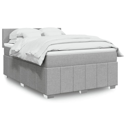 Giroletto a Molle con Materasso Grigio Chiaro 140x200cm Tessuto