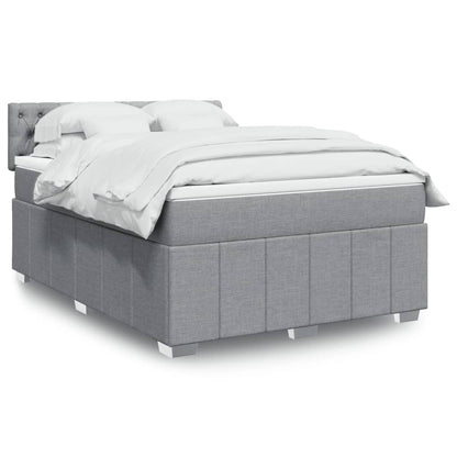 Giroletto a Molle con Materasso Grigio Chiaro 140x200cm Tessuto