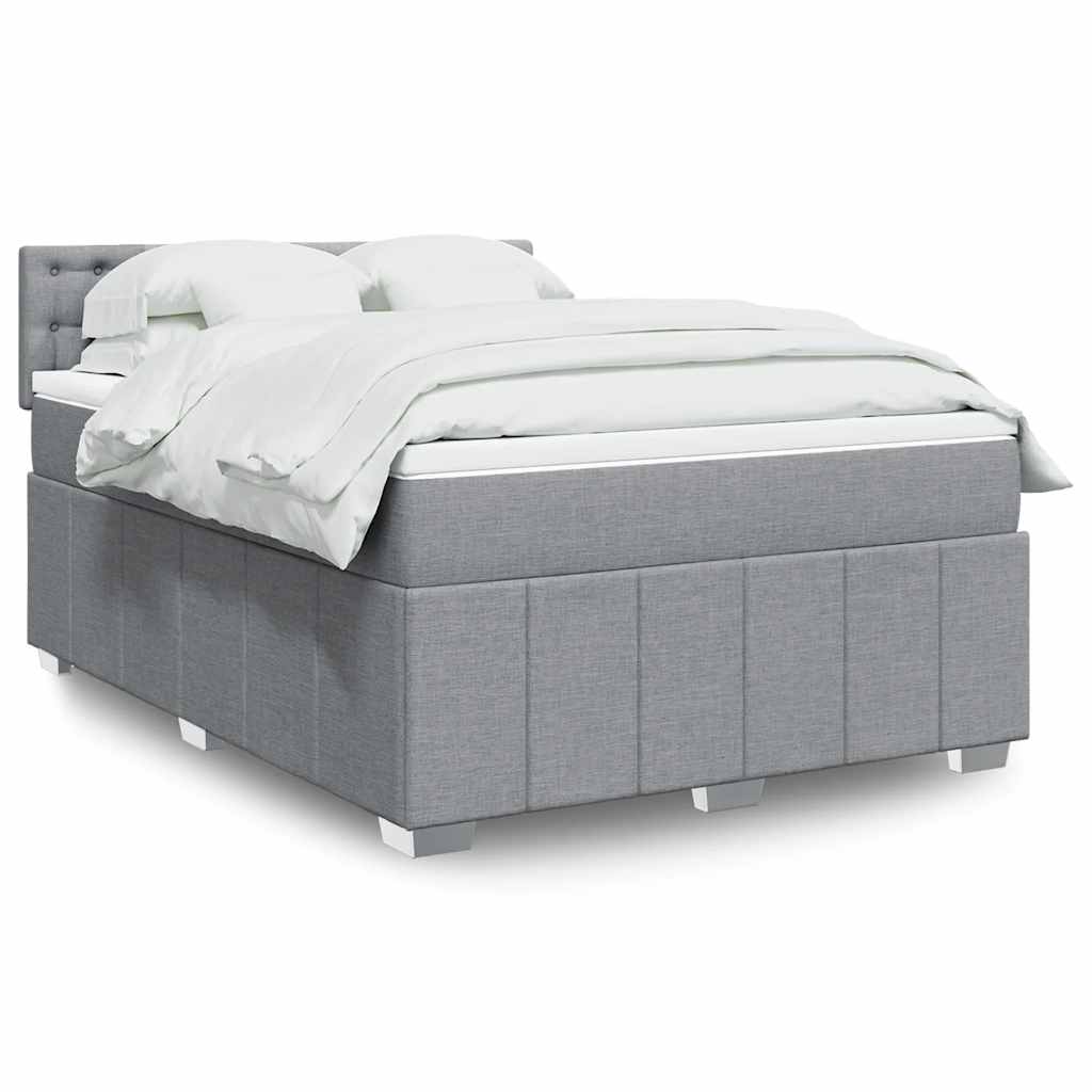Giroletto a Molle con Materasso Grigio Chiaro 140x200cm Tessuto