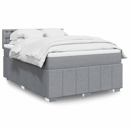 Giroletto a Molle con Materasso Grigio Chiaro 140x200cm Tessuto