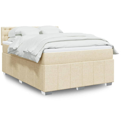 Giroletto a Molle con Materasso Crema 140x200 cm in Tessuto