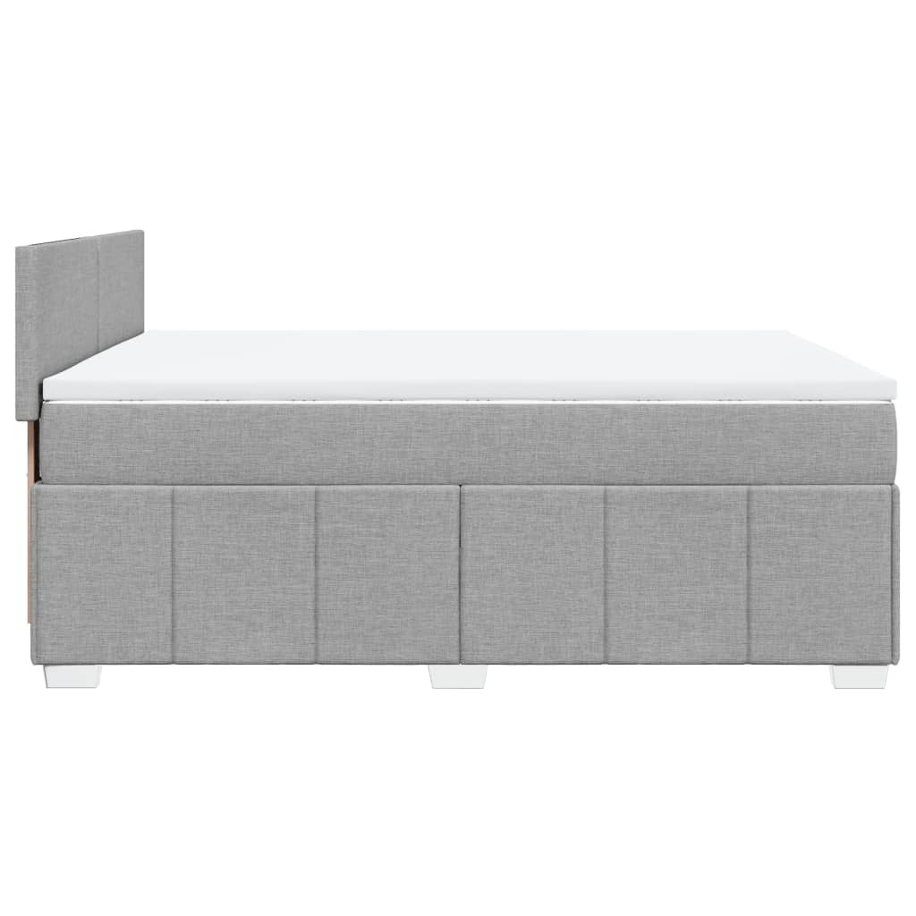 Giroletto a Molle con Materasso Grigio Chiaro 160x200cm Tessuto