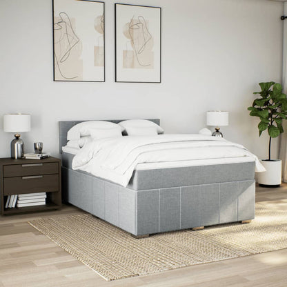 Giroletto a Molle con Materasso Grigio Chiaro 160x200cm Tessuto