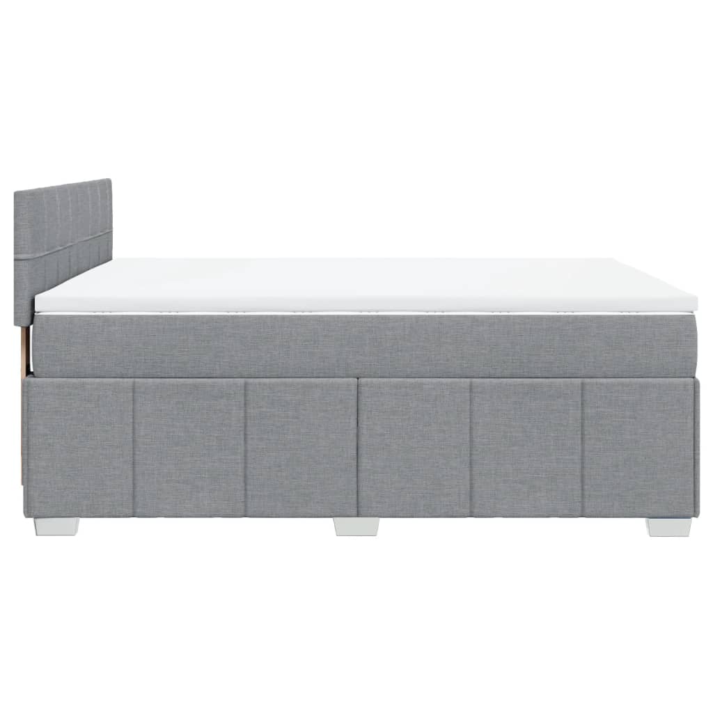 Giroletto a Molle con Materasso Grigio Chiaro 160x200cm Tessuto