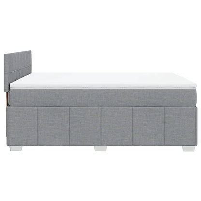 Giroletto a Molle con Materasso Grigio Chiaro 160x200cm Tessuto
