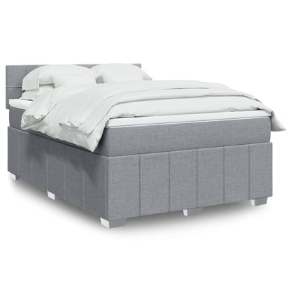 Giroletto a Molle con Materasso Grigio Chiaro 160x200cm Tessuto