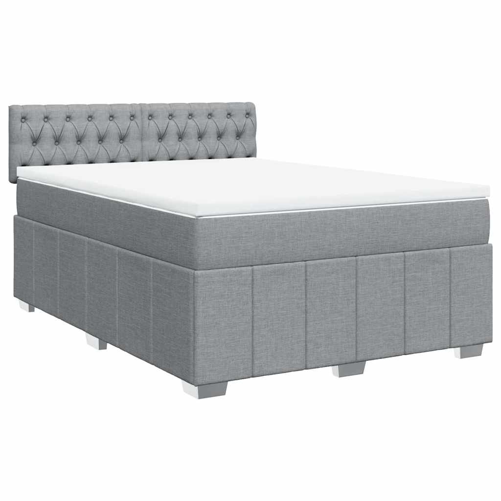 Giroletto a Molle con Materasso Grigio Chiaro 160x200cm Tessuto
