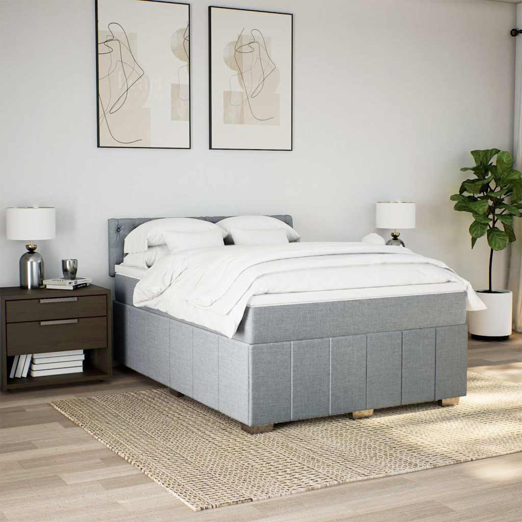 Giroletto a Molle con Materasso Grigio Chiaro 160x200cm Tessuto