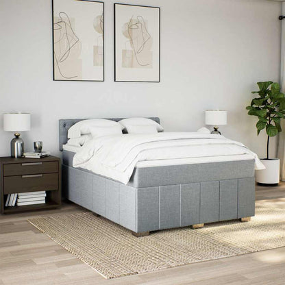 Giroletto a Molle con Materasso Grigio Chiaro 160x200cm Tessuto