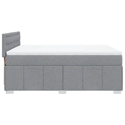 Giroletto a Molle con Materasso Grigio Chiaro 160x200cm Tessuto