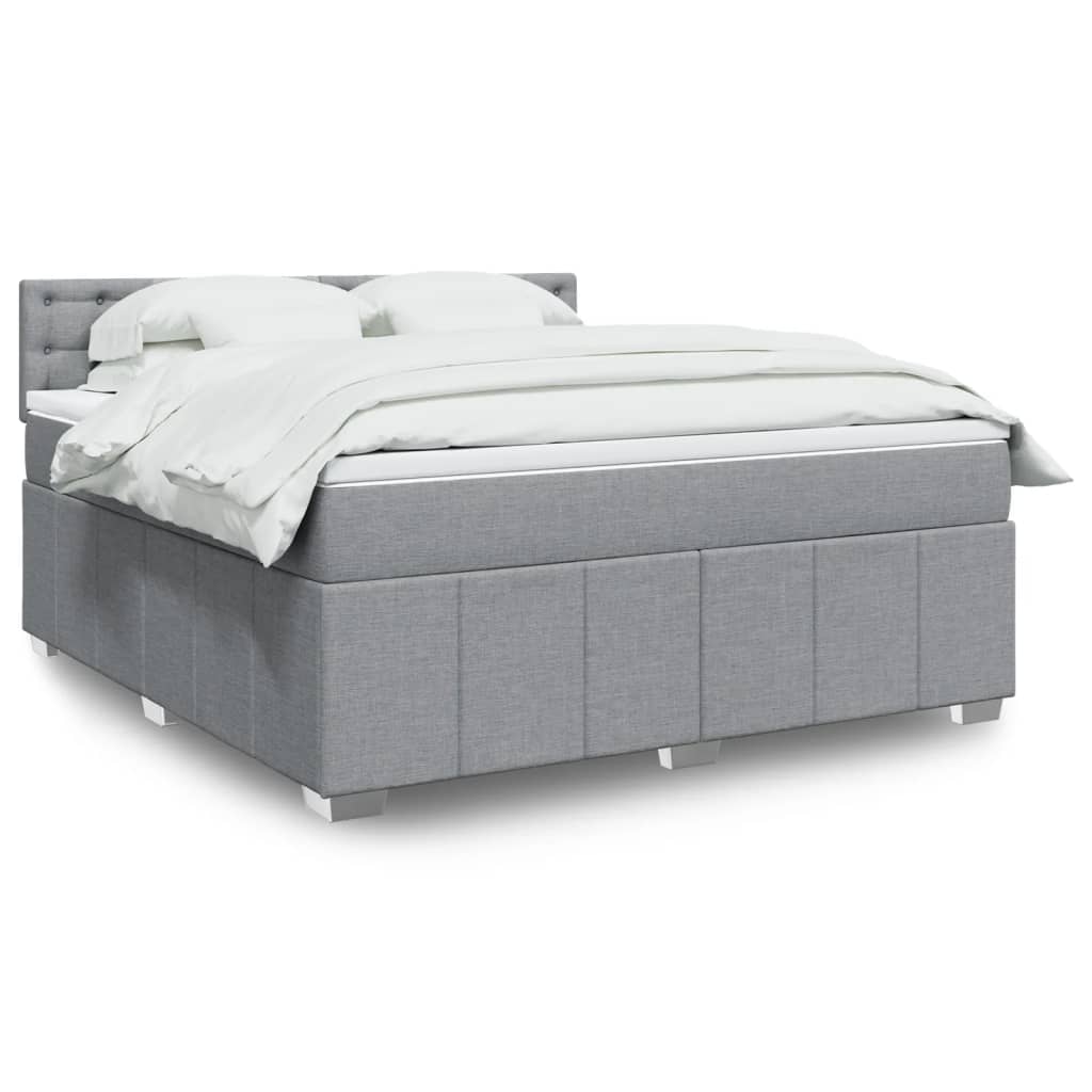 Giroletto a Molle con Materasso Grigio Chiaro180x200 cm Tessuto