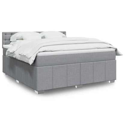 Giroletto a Molle con Materasso Grigio Chiaro180x200 cm Tessuto