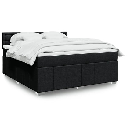 Giroletto a Molle con Materasso Nero 180x200 cm in Tessuto