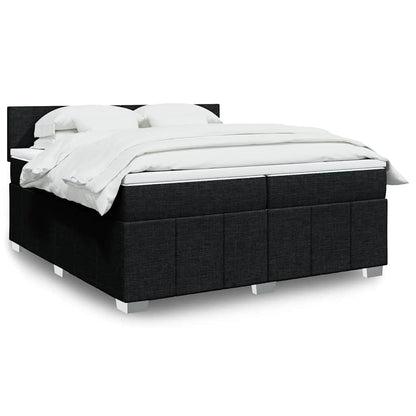 Giroletto a Molle con Materasso Nero 200x200 cm in Tessuto