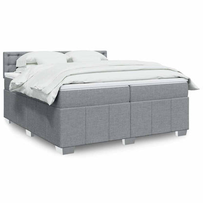 Giroletto a Molle con Materasso Grigio Chiaro 200x200cm Tessuto