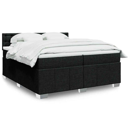 Giroletto a Molle con Materasso Nero 200x200 cm in Tessuto