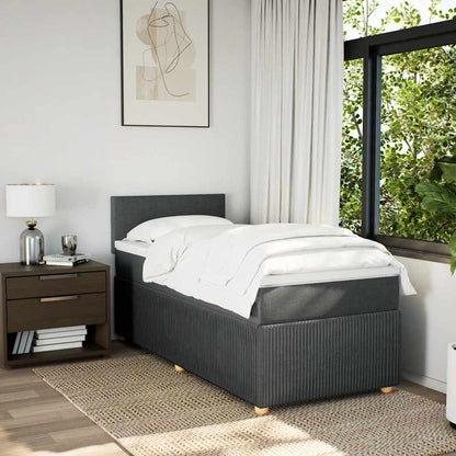 Giroletto a Molle con Materasso Grigio Scuro 80x200 cm Tessuto